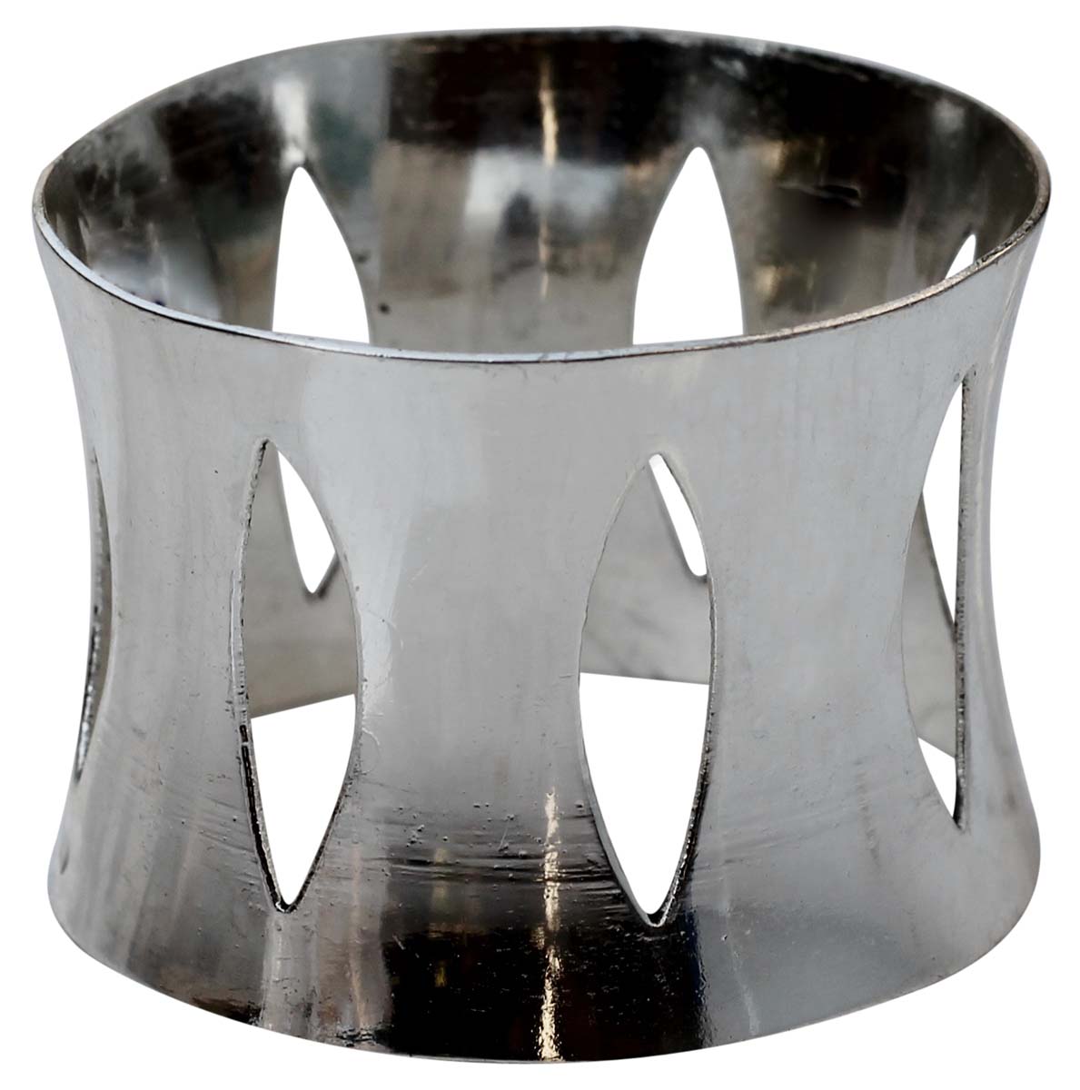 Napkin Rings Wholesale - Napkin Rings - Cast in Brass - Nickel Plated - Eye-Shaped Cut-Out Motifs